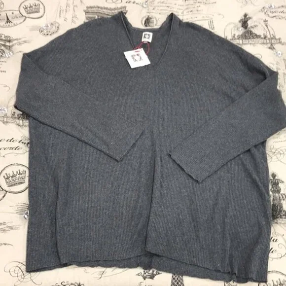 Anne Klein Rib V-Neck Sweater - Picture 2 of 4